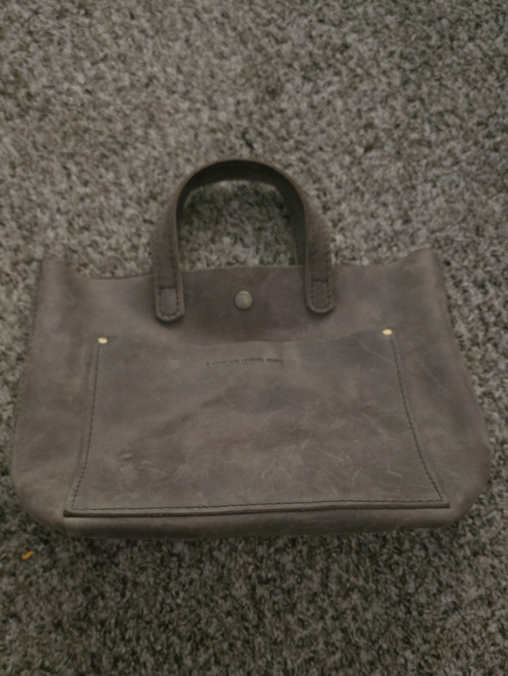 Portland Leather Dark Charcoal Gray Leather Tote